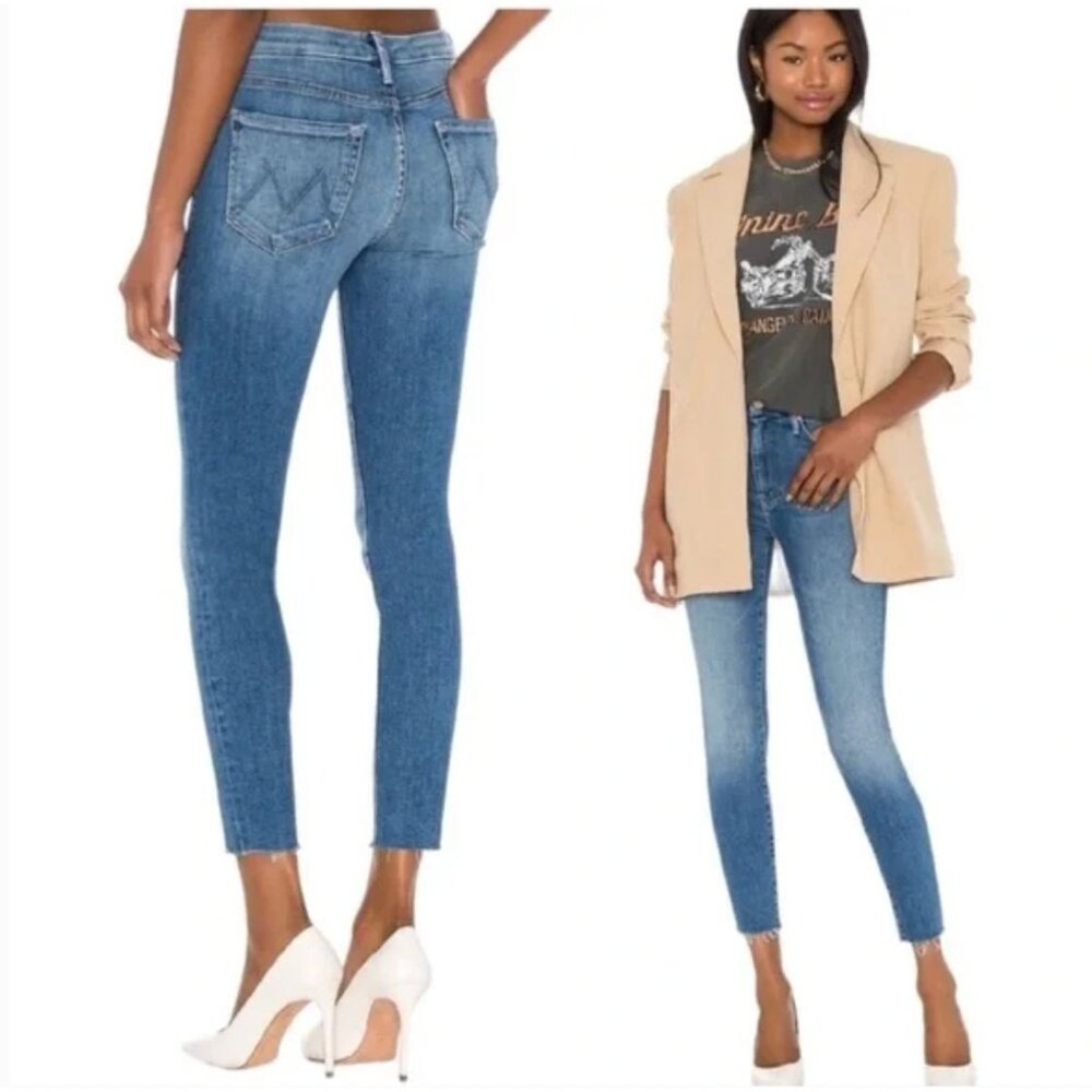 Mother High Waisted Looker Ankle Fray Hey Sun 25 Boho Casual Stretch Minimalist